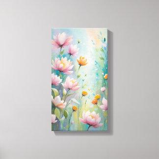 Pastel Bloem Canvas Muurkunst Afdruk