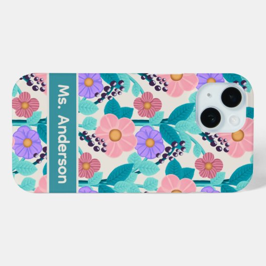 Pastel Bloem Case-Mate iPhone Case (Achterkant (horizontaal))