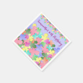 Pastel Bloem Collage Custom VERJAARDAG Servetten (Hoek)