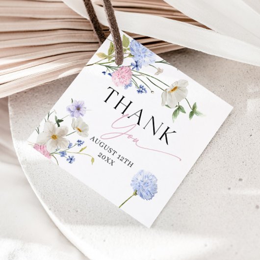 Pastel Bloem Dank Je Wel Bedankjes Labels