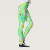 Pastel Bloem- en Stippenpatroon Mintgroene Legging (Rechts)
