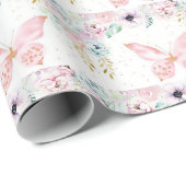 Pastel bloem en vlinder cadeaupapier (Rol Hoek)