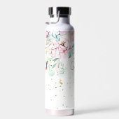 Pastel bloem en vlinder gepersonaliseerd waterfles (Rechts)