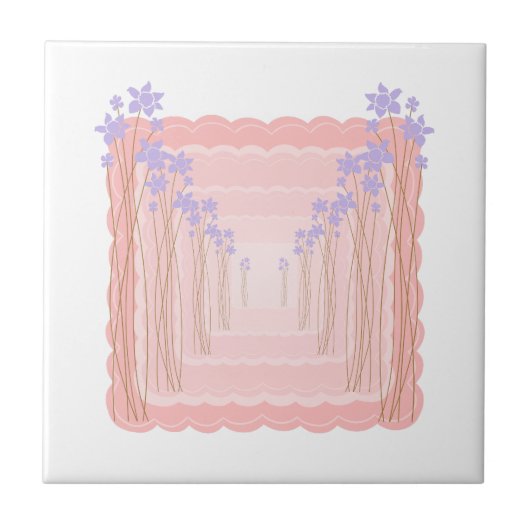 Pastel Bloem Frame Tegeltje (Voorkant)