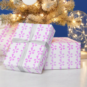 Pastel Bloem Geometrisch Herhalend Patroon Cadeaupapier