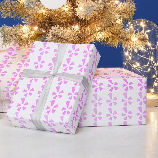 Pastel Bloem Geometrisch Herhalend Patroon Cadeaupapier (Feestdagen)