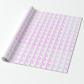 Pastel Bloem Geometrisch Herhalend Patroon Cadeaupapier (Uitgerold)