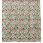 Pastel Bloem Gordijn Rococo Geïnspireerd Bad Accen (Voorkant)