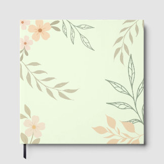 Pastel Bloem Groen Achtergrond | Minimaal Botanisc Gastenboek