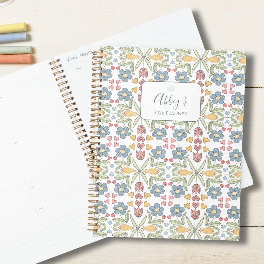 Pastel Bloem & Hart Planner voor tieners & pre-tie
