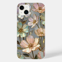 Pastel Bloem iPhone Hoesje Gouden Bloem Ontwerp