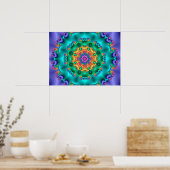 Pastel Bloem Kaleidoscoop Poster (Keuken)