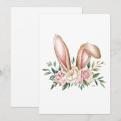 Pastel Bloem Konijn Oor  Feestdagenkaart (Voorkant / Achterkant)