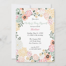  Pastel Bloem Krans Partij Sjabloon Kaart