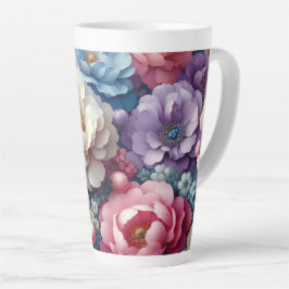 Pastel Bloem Latte Mok 12 & 17 oz