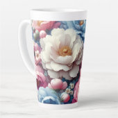 Pastel Bloem Latte Mok 12 & 17 oz (Linkerhoek)