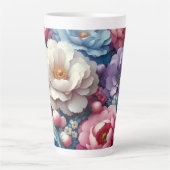 Pastel Bloem Latte Mok 12 & 17 oz (Voorkant)