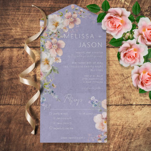Pastel Bloem Moderne Lavendel Paarse Diner All In One Uitnodiging