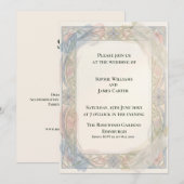 Pastel Bloem Nouveau Trouw Uitnodiging (Voorkant / Achterkant)