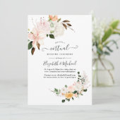 Pastel Bloem Online Virtueel Huwelijk Kaart (Staand voorkant)