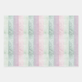 Pastel Bloem Roze Groene Lavendel Bloemen Inpakpapier Vel (Voorkant 2)