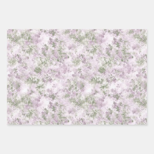 Pastel Bloem Roze Lavendel Elegante Bruiloftshuwel Inpakpapier Vel (Voorkant 2)