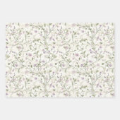 Pastel Bloem Roze Lavendel Elegante Bruiloftshuwel Inpakpapier Vel (Voorkant)