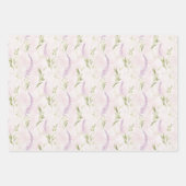 Pastel Bloem Roze Lavendel Elegante Bruiloftshuwel Inpakpapier Vel (Voorkant 3)