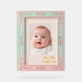 Pastel Bloem Roze Mint Foto Frame Acryl Bord (Voorkant)