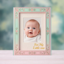 Pastel Bloem Roze Mint Foto Frame