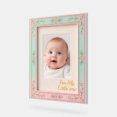 Pastel Bloem Roze Mint Foto Frame Acryl Bord (Hoek)