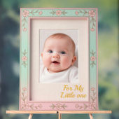 Pastel Bloem Roze Mint Foto Frame Acryl Bord (Neutraal)