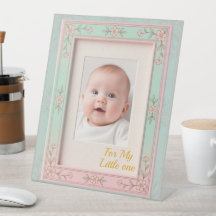 Pastel Bloem Roze Mint Foto Frame