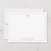 Pastel Bloem Roze Strik Kraam Briefkaart (Voorkant)