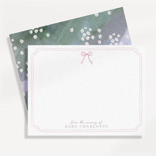 Pastel Bloem Roze Strik Kraam Briefkaart