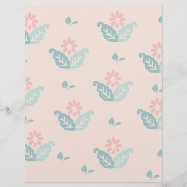 Pastel Bloem Scrapbook Papier (Voorkant)