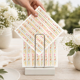 Pastel Bloem Streep Tuinfeest Servetten