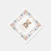 Pastel Bloem Teddy Beer Baby Shower Servetten (Hoek)