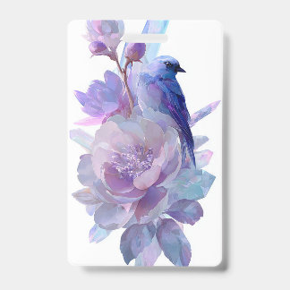 Pastel Bloem Vogel Naambadge Badge