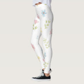 Pastel Bloem Waterverf Leggings - Boho Wildflowe (Links)