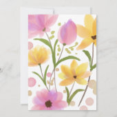 Pastel Bloem Waterverf Trouwfeest Kaart (Achterkant)