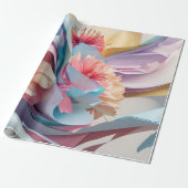 Pastel Bloem Werveling Cadeaupapier (Uitgerold)