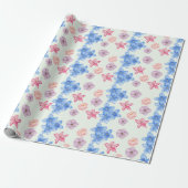 Pastel Bloem Wrappapier Cadeaupapier (Uitgerold)