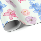 Pastel Bloem Wrappapier Cadeaupapier (Rol Hoek)