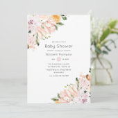 Pastel Bloemachtige Baby Shower Kaart (Staand voorkant)