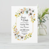 Pastel Bloemachtige Bruiloft Save The Date (Staand voorkant)