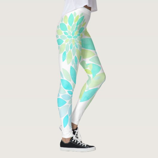 Pastel Bloemblaadjes Bloem Patroon Legging (Rechts)