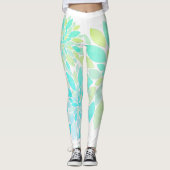 Pastel Bloemblaadjes Bloem Patroon Legging (Voorkant)