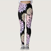 Pastel Bloemblaadjes Bloem Patroon Leggings (Voorkant)