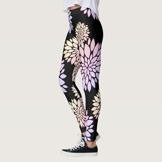 Pastel Bloemblaadjes Bloem Patroon Leggings (Links)
